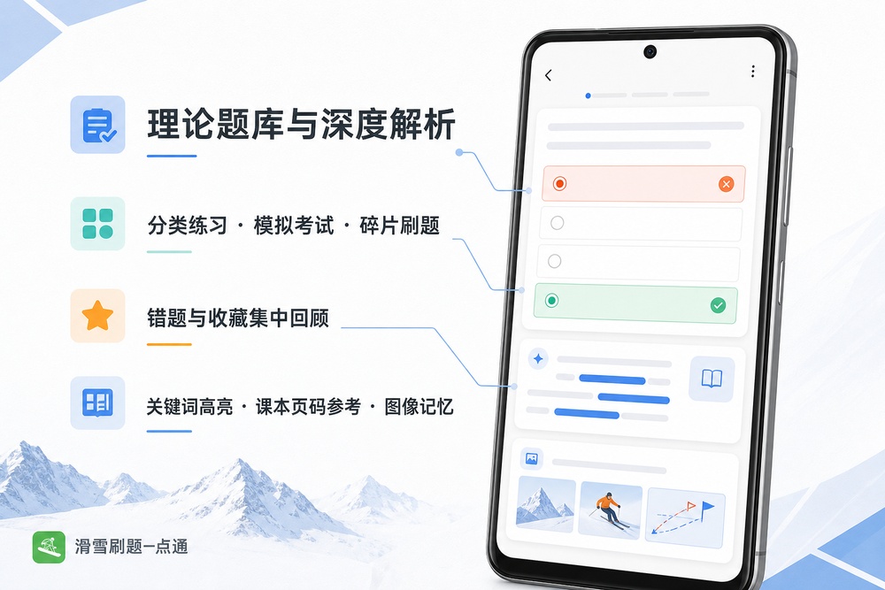 理论题库、错题收藏、课本参考和图像记忆功能